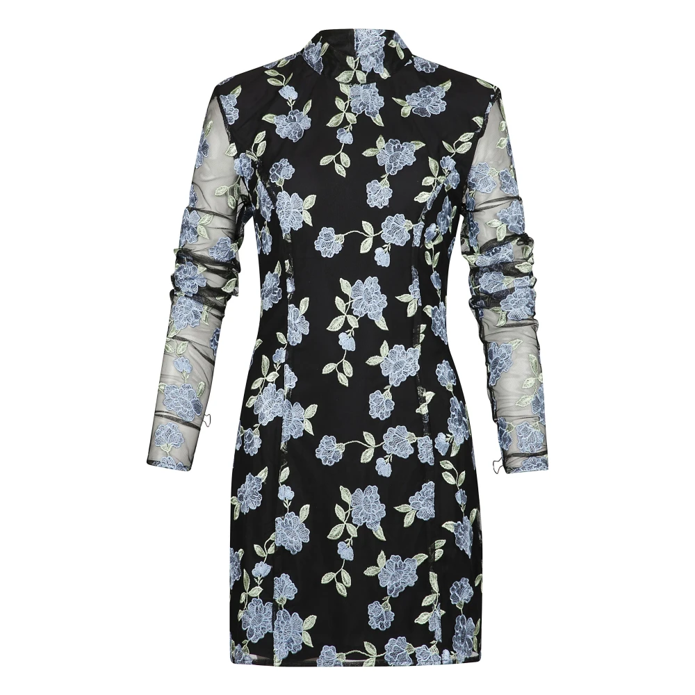 Rotate Birger Christensen Sheer Sleeve Mini Dress Multicolor Dames