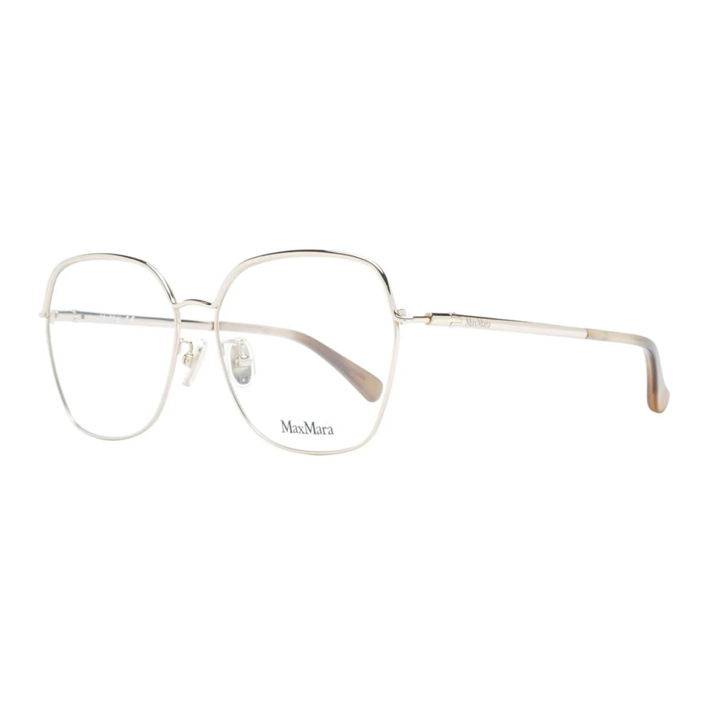 Max Mara Gouden Vierkante Optische Monturen Yellow Dames