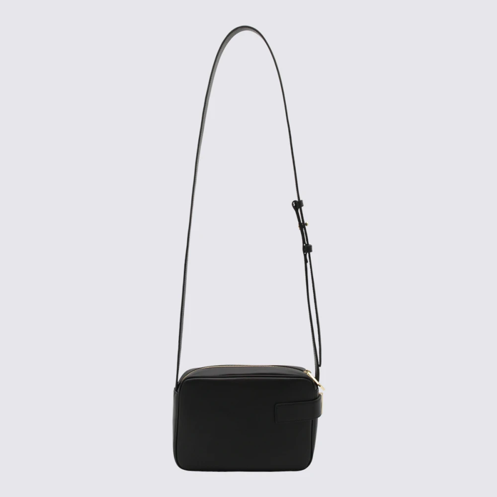 Salvatore Ferragamo Zwarte leren Gancini Crossbody tas Black Dames