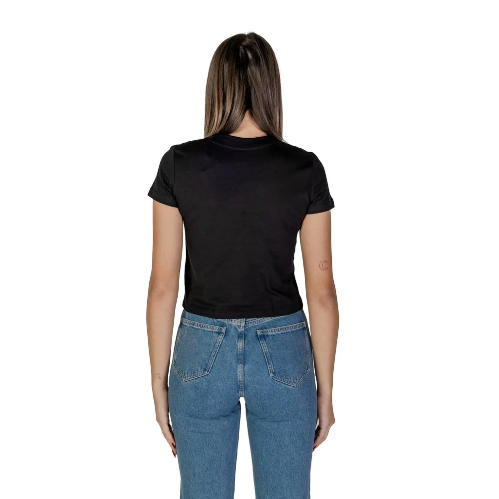 Calvin Klein Jeans Zwarte Katoenen Dames T-shirt Lente Zomer Black Dames