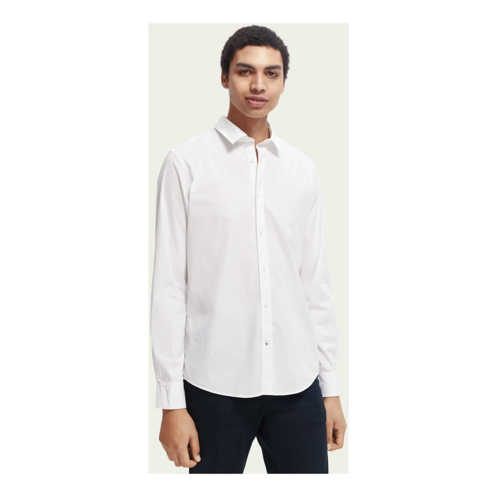 Scotch & Soda Biologisch Oxford Overhemd Wit Button Down White Heren