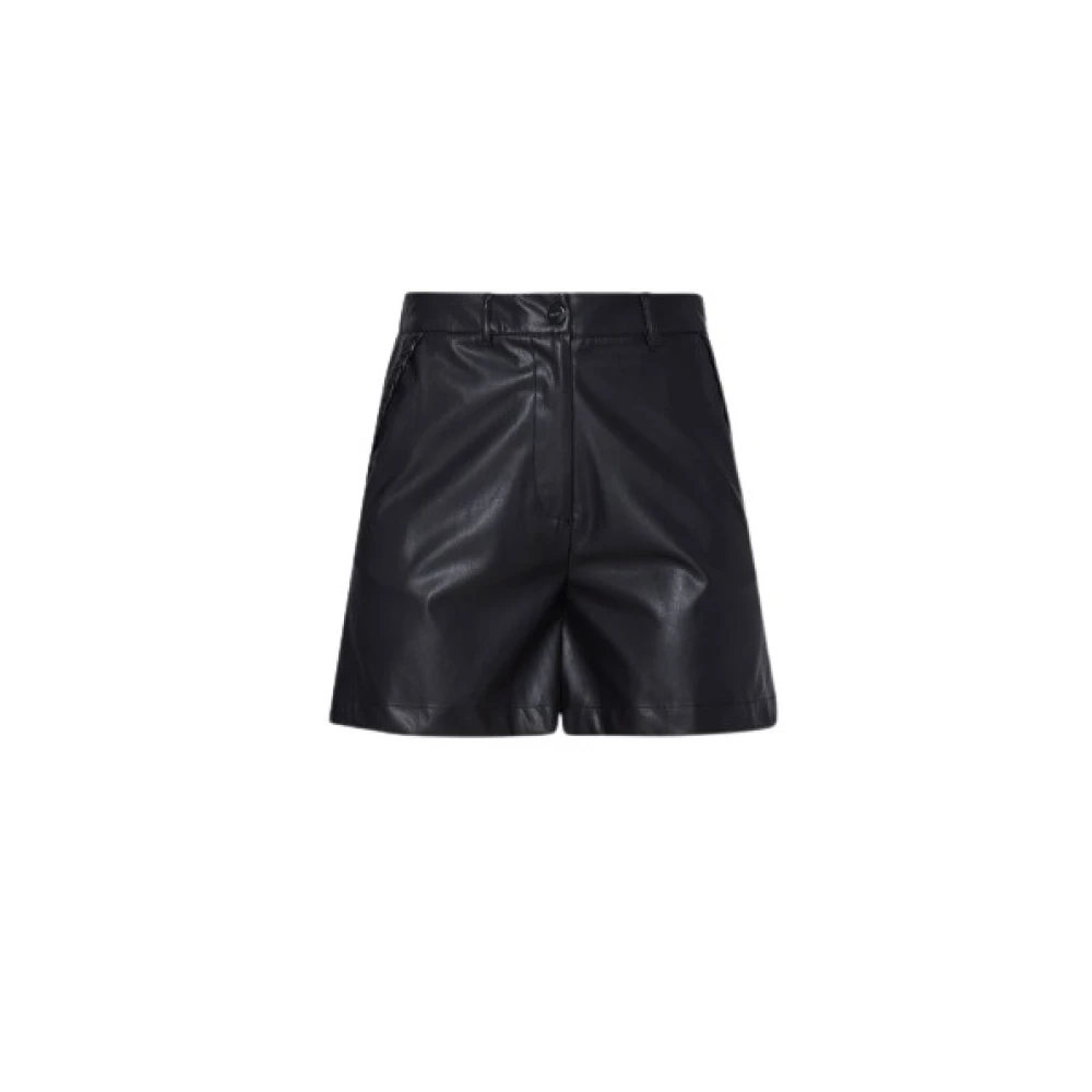 Liu Jo Hoge taille imitatieleren shorts Black Dames