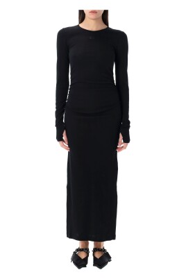 black-rib-long-dress-with-logo-embroidery
