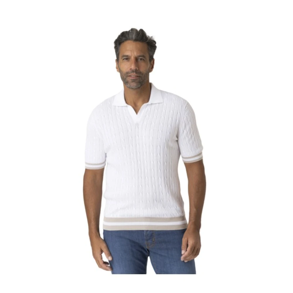 Gran Sasso Vit Twisted Polo Med Skipper Krage