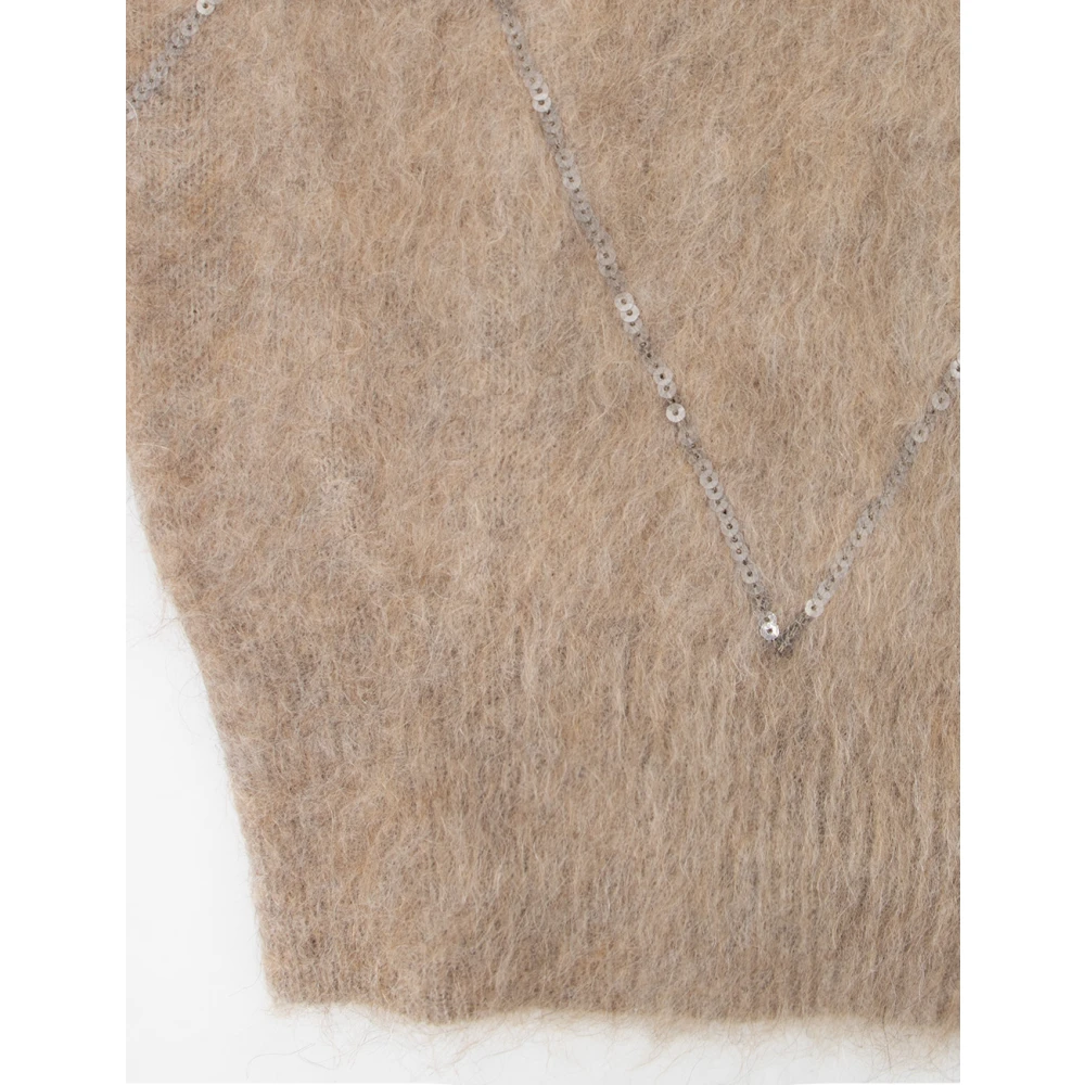 BRUNELLO CUCINELLI Geometrische Paillet Sweater Brown Dames