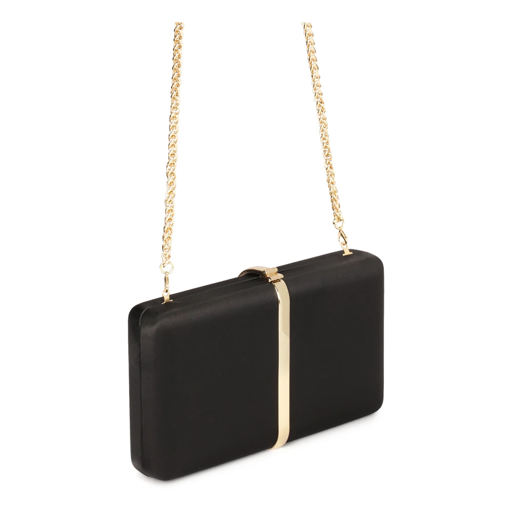 Kazar Chic kleine clutch tas met schouderketting Black Dames