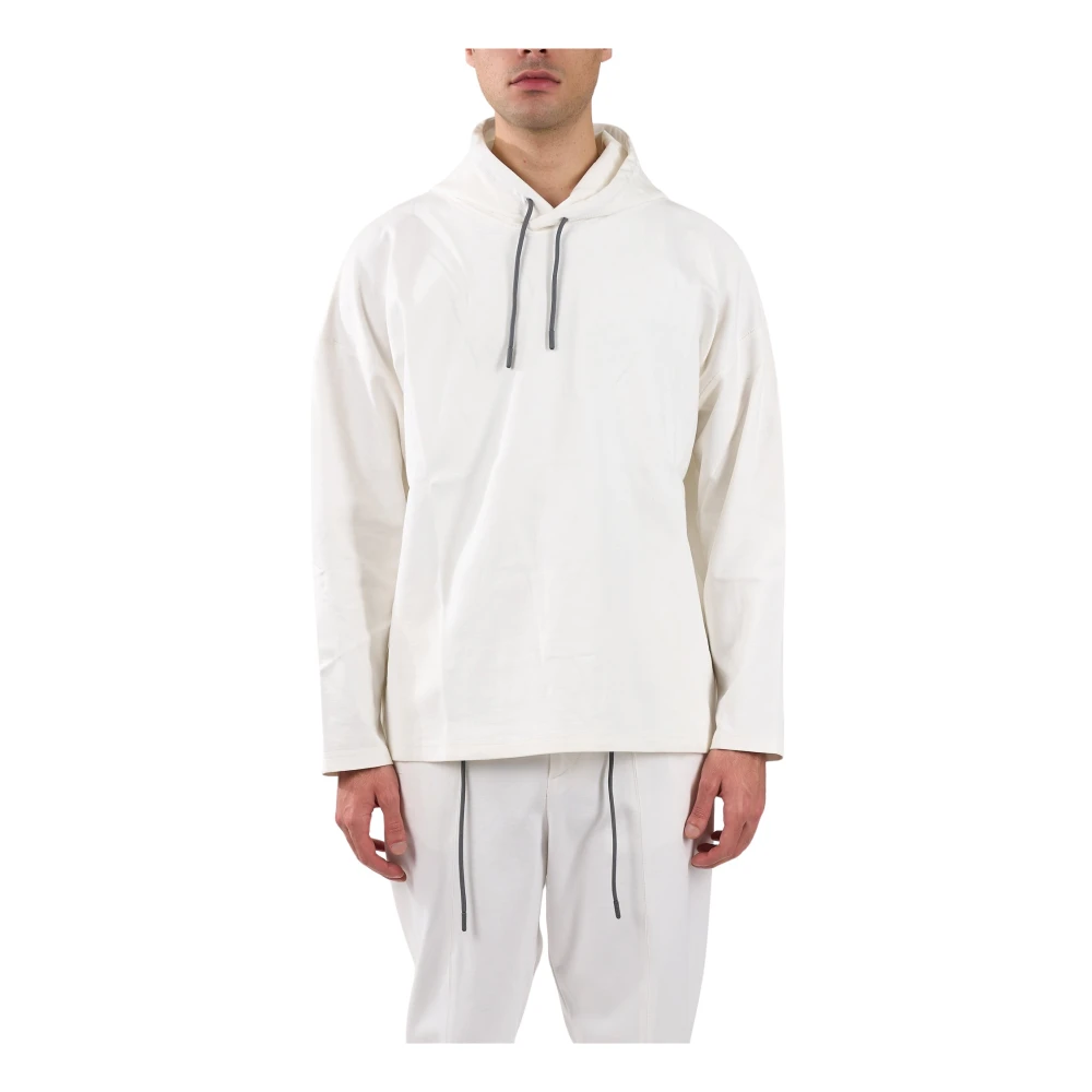 Hevo Boxy Hoodie van Viscose White Heren