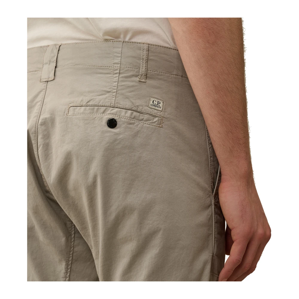 C.P. Company Broek met rits in Twill Stretch met ribboorden Gray Heren
