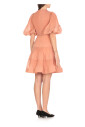 mini-robe-plissee-rose-a-col-en-v