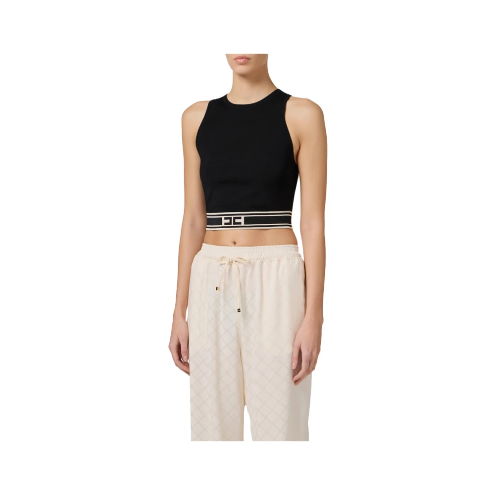 Elisabetta Franchi Chique Moderne Dames Top Black Dames