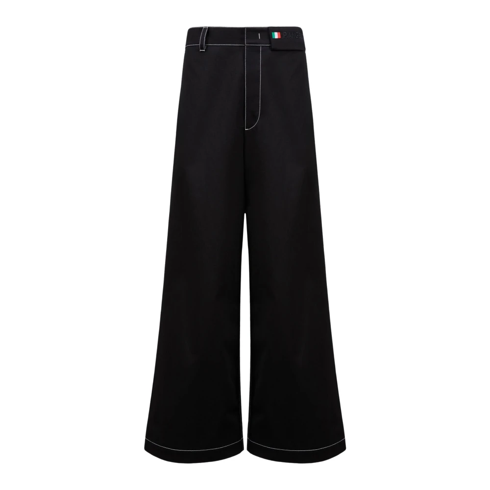 Moncler Wijde Broek met Contraststiksels Black Heren