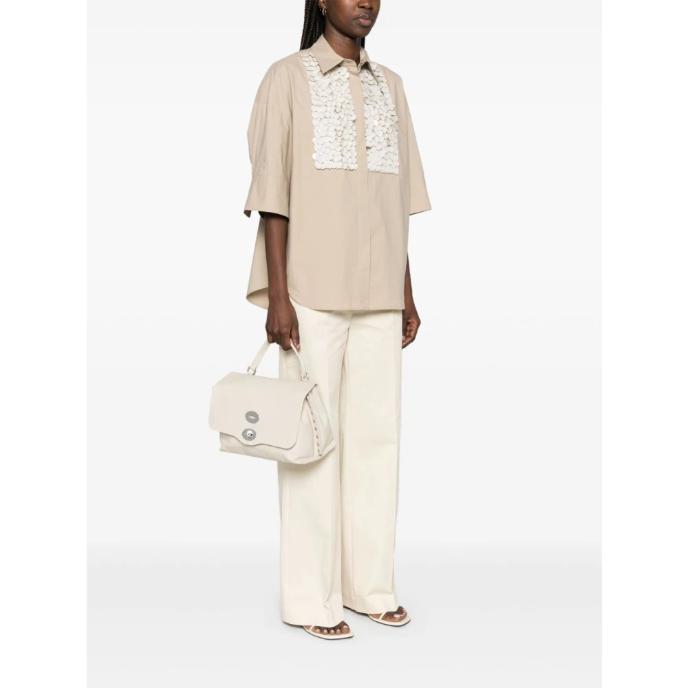 Zanellato Witte Twist-Lock Schoudertas White Dames