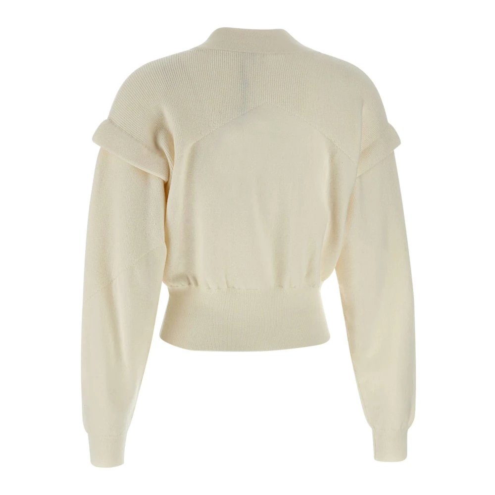 IRO Crème Mesh Trui met V-hals White Dames