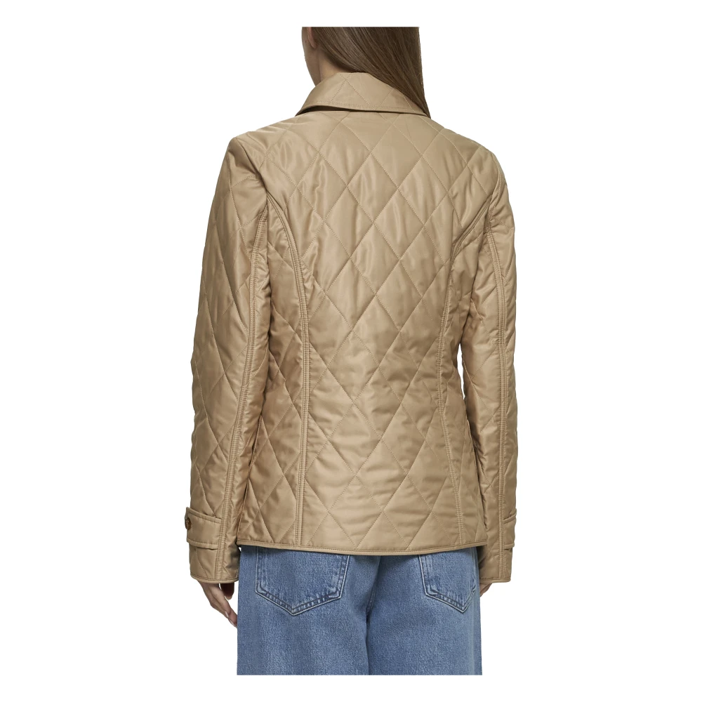 Burberry Diamantquilted Beige Jas Beige Dames