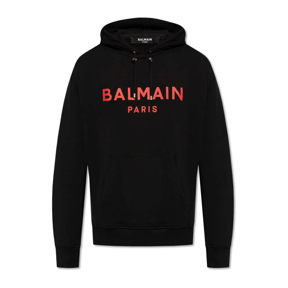 Balmain Gedrukte hoodie Black Heren