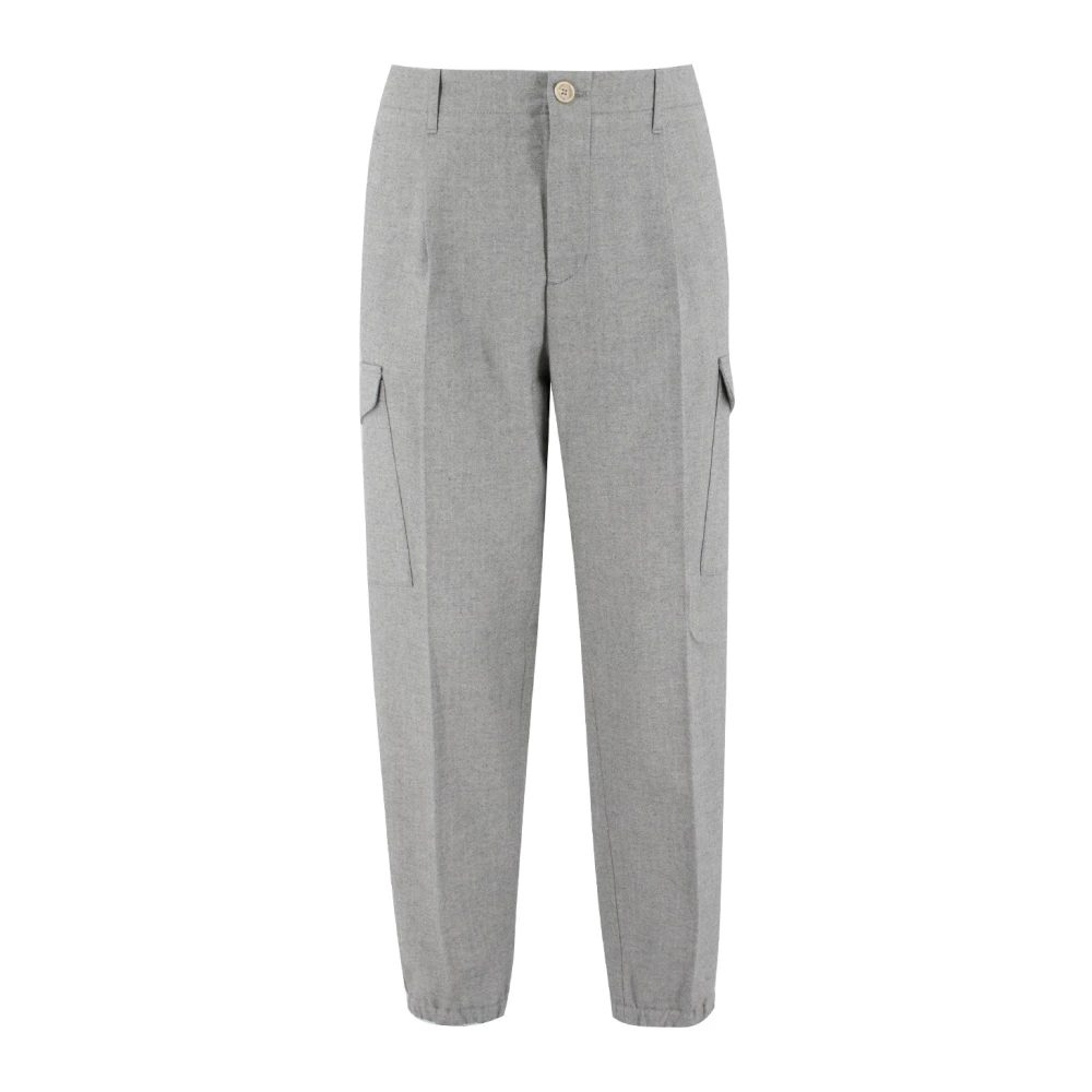 BRUNELLO CUCINELLI Dynamische Katoenen Cargo Broek Gray Heren