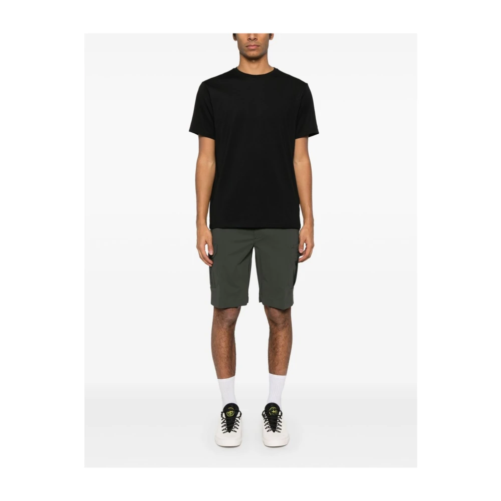 Peuterey Zwart Logo Geborduurde T-shirts en Polos Black Heren
