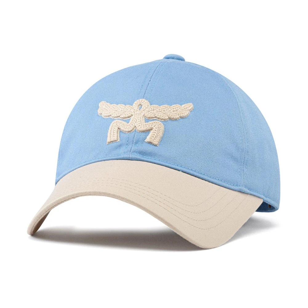 MCM Essentiële cape van katoenen keperstof met logo Blue Unisex