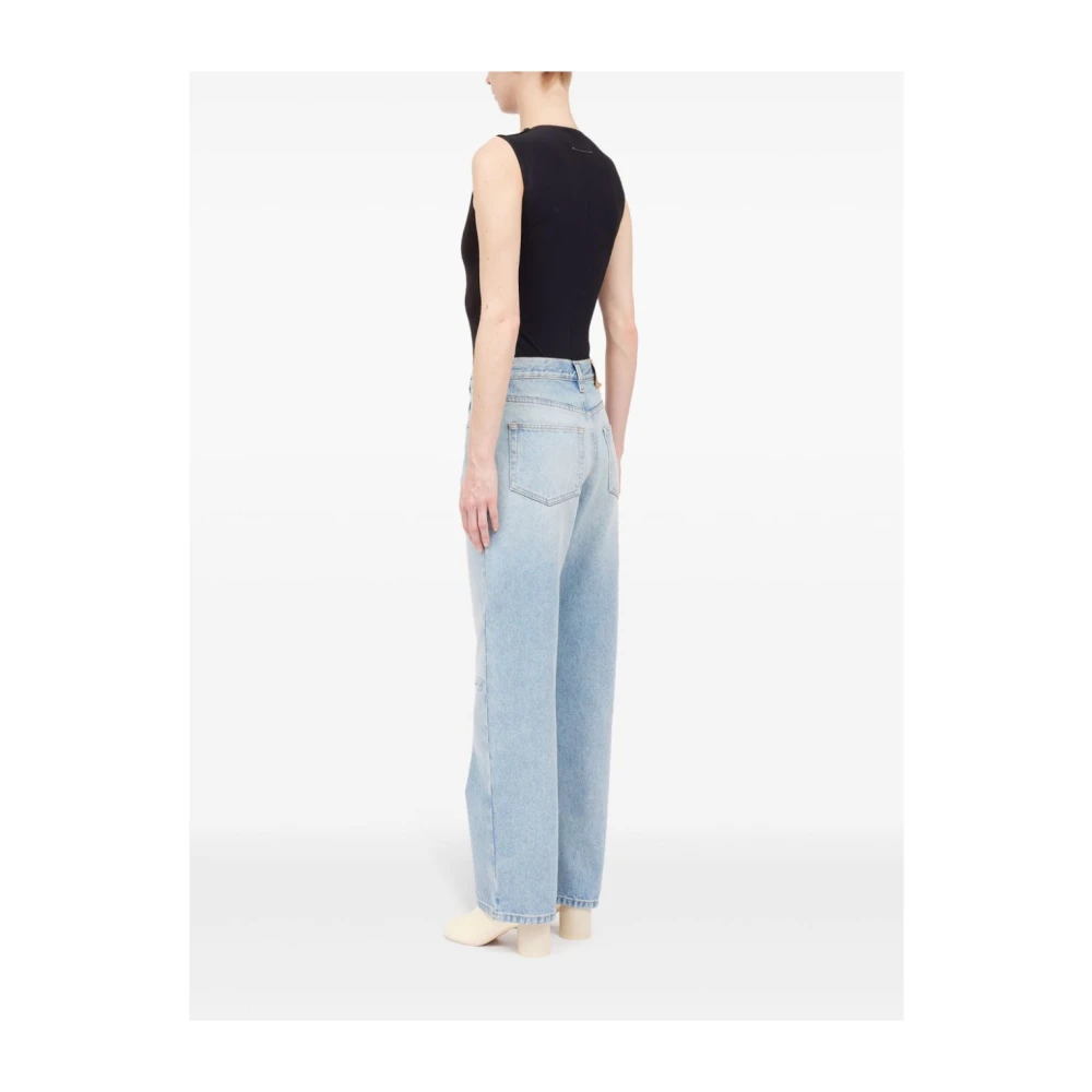 MM6 Maison Margiela Clear Blue Distressed Denim Jeans Blue Dames