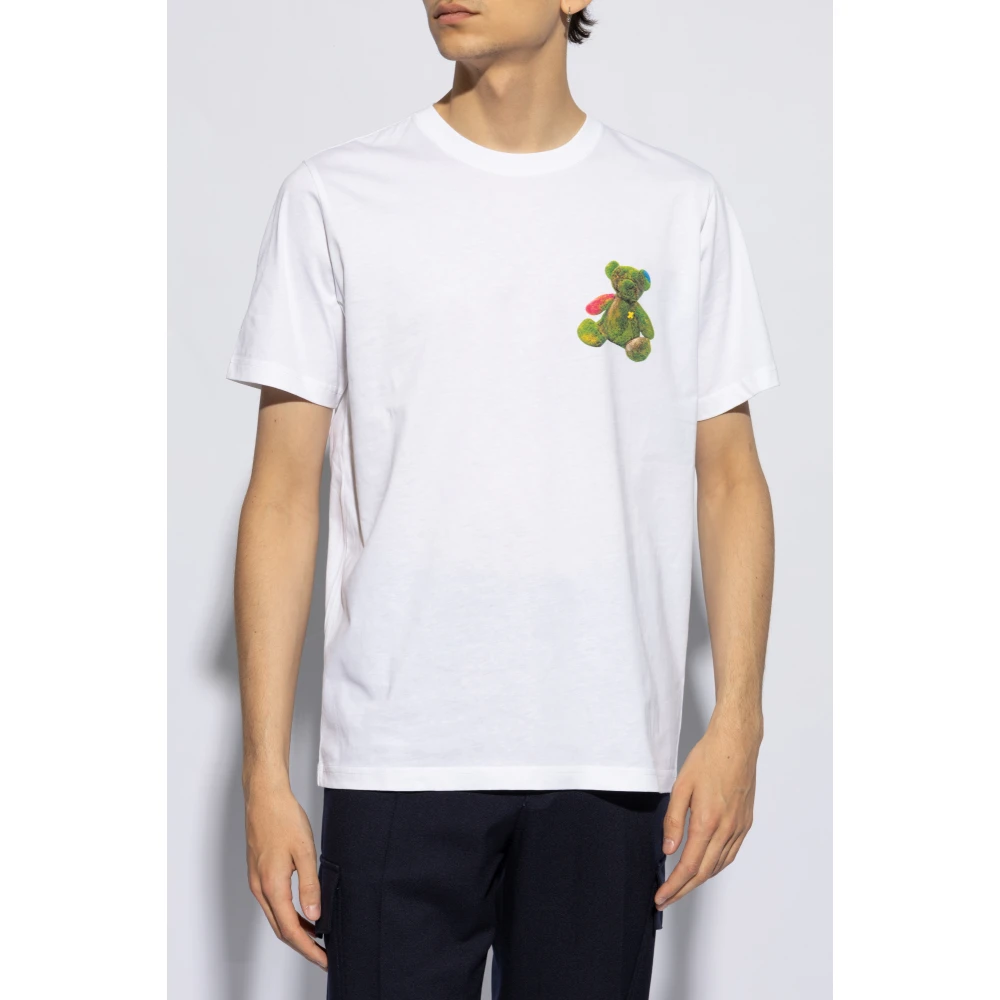 PS By Paul Smith Bedrukt T-shirt White Heren