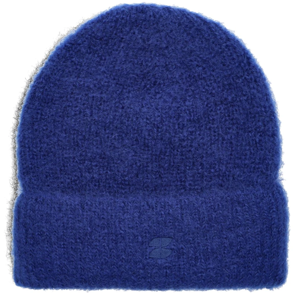 By-Bar Blauwe Logo Beanie Muts Blue Dames