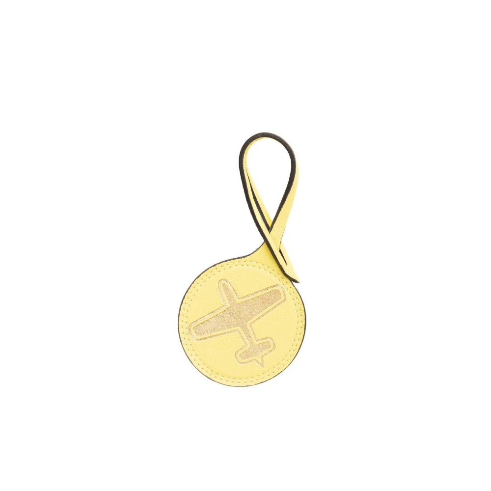 Trussardi Läder Nyckelring Dam Accessoarer Yellow, Unisex