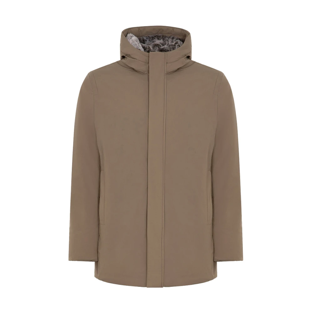 Suns Parka met bontvoering van hoge kwaliteit Beige Heren