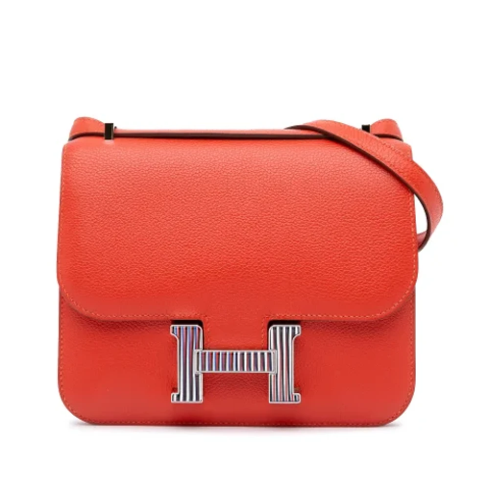 Hermès Vintage Pre-owned Leather crossbody-bags Red Dames