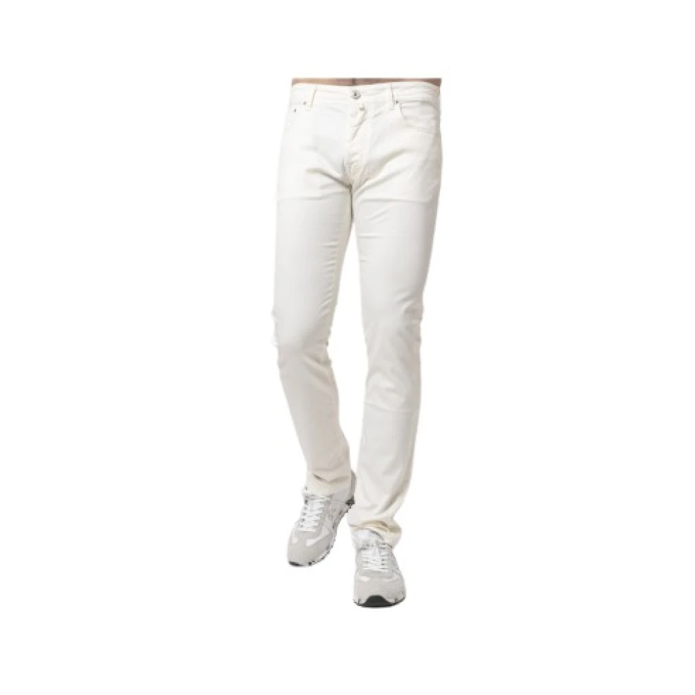 Jacob Cohën Hombre Crema Jeans Color De Lona De Algodón