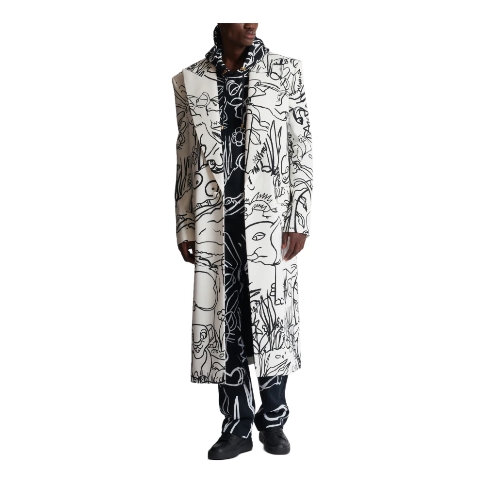 Balmain Disney x : The Lion King Lange kreukelige bedrukte kinderjas White Heren