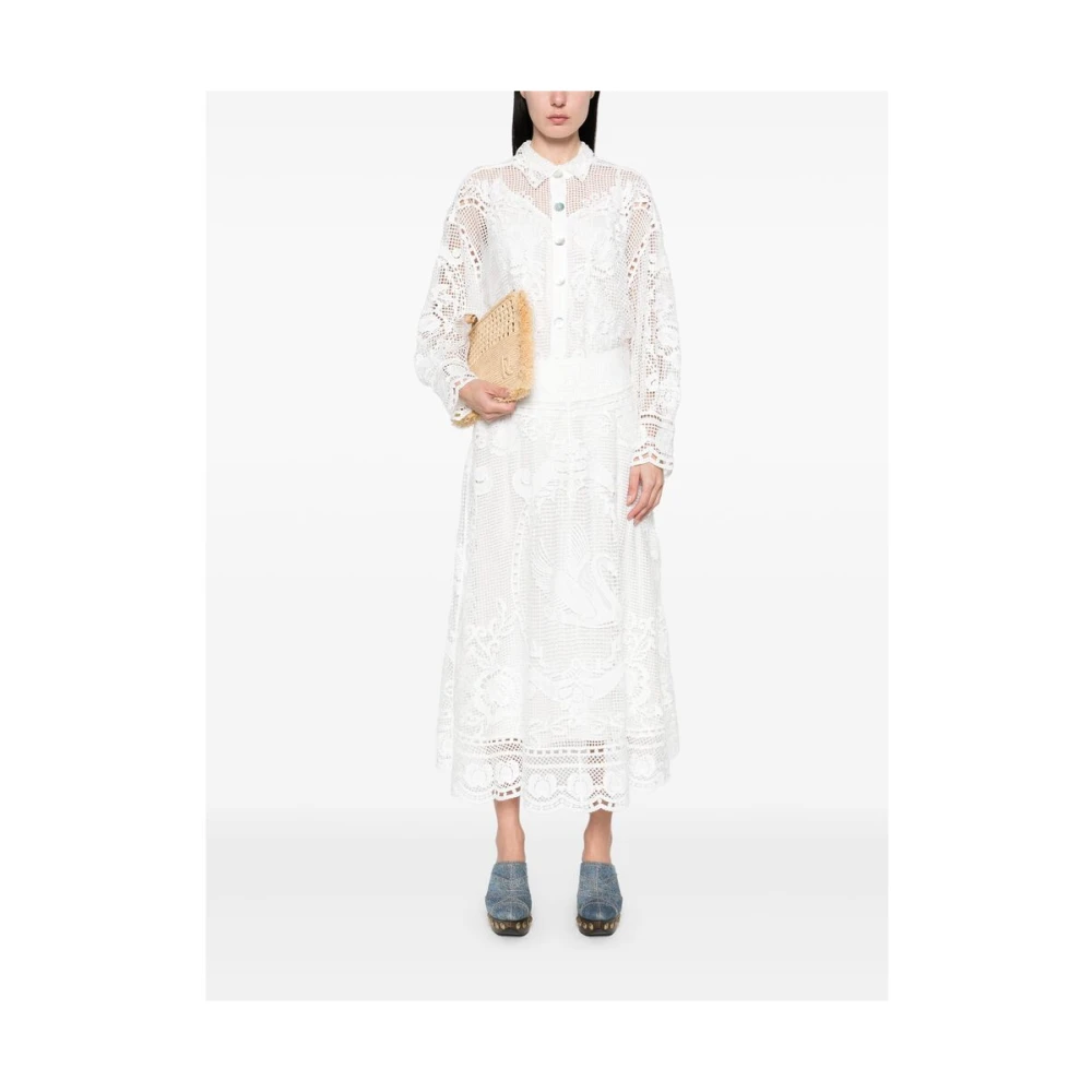Farm Rio Witte Knoopsluiting Onderjurk White Dames