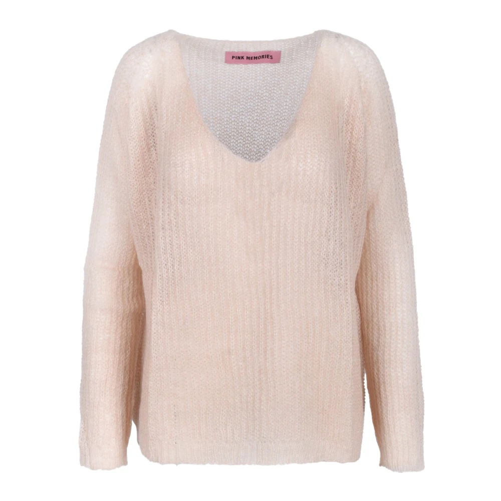 Pink Memories Zachte Gebreide Trui Beige Dames