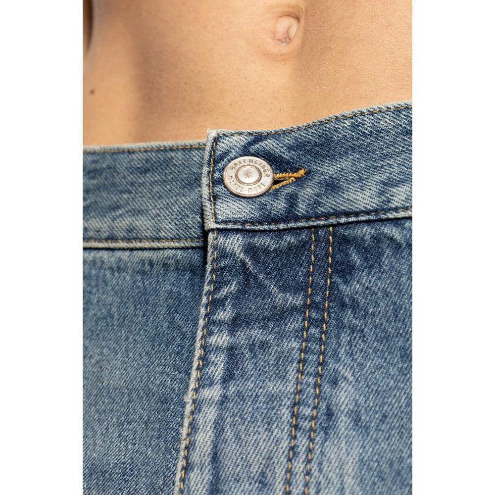 Balenciaga Jeans met logo Blue Heren