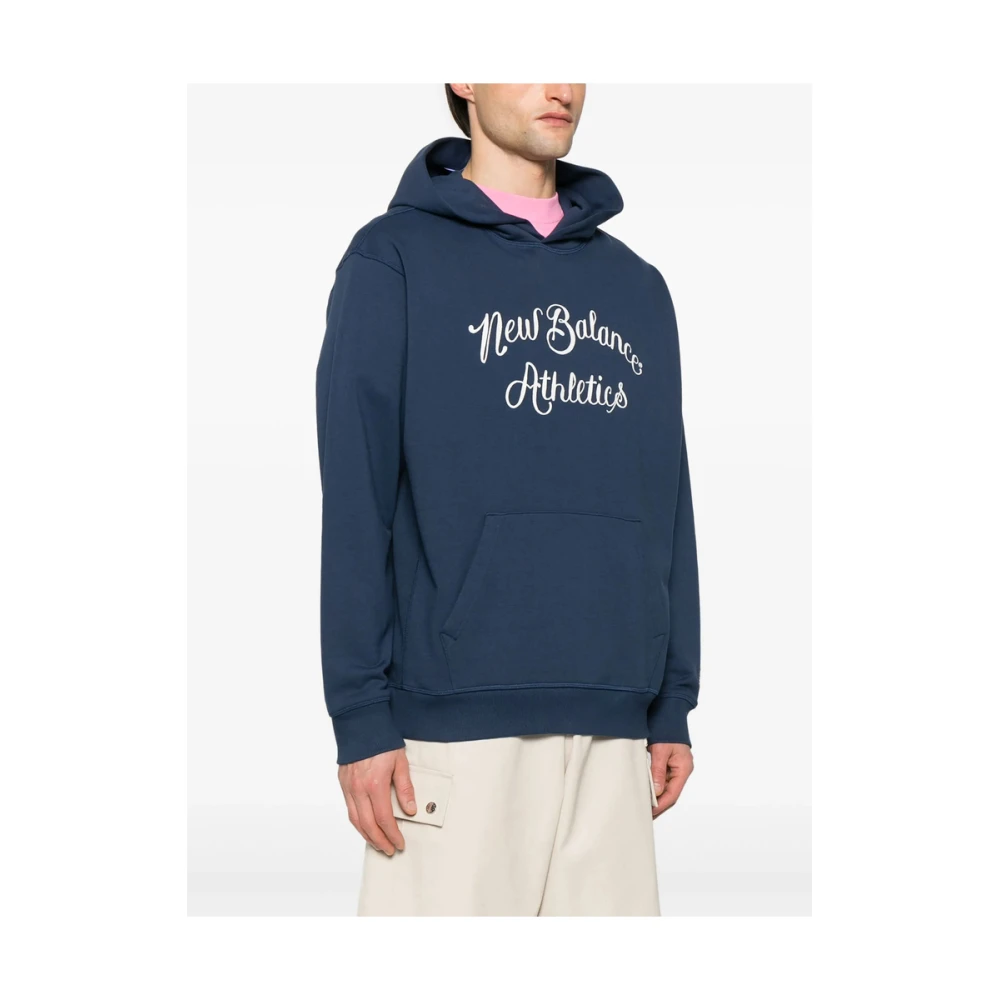 New Balance Navy Blue Drop Shoulder Sweatshirt Blue Heren