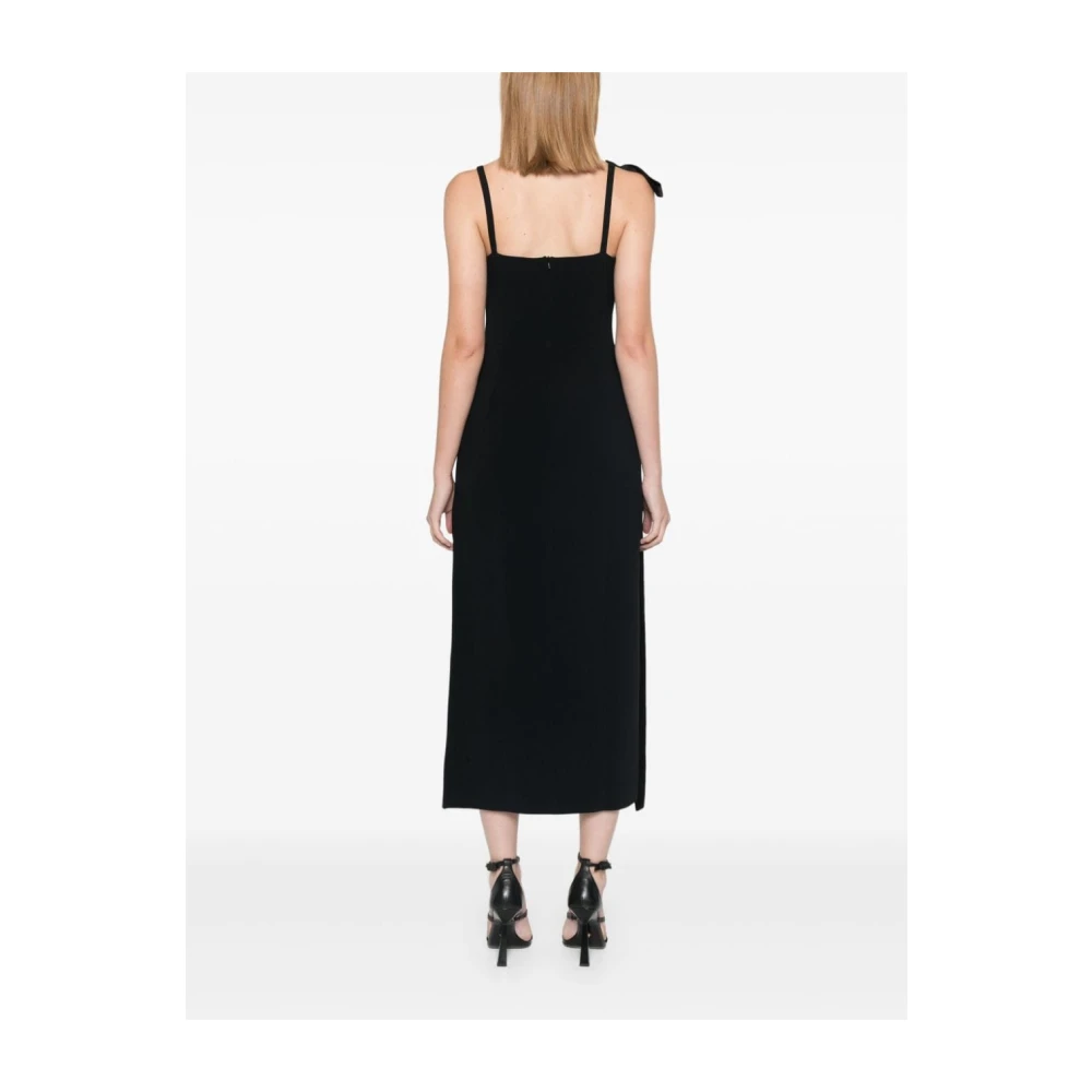 David Koma Zwarte Jurk met Strikdetail Black Dames
