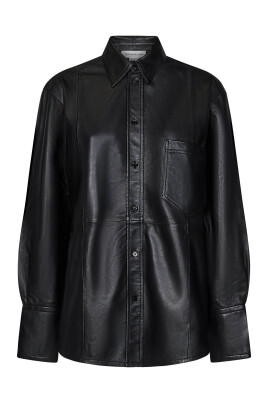 black-leather-oversized-shirt