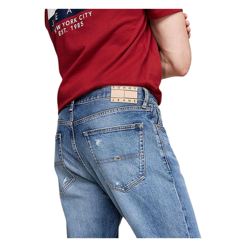 Tommy Hilfiger Distressed Slim Fit Denim Jeans Blue Heren