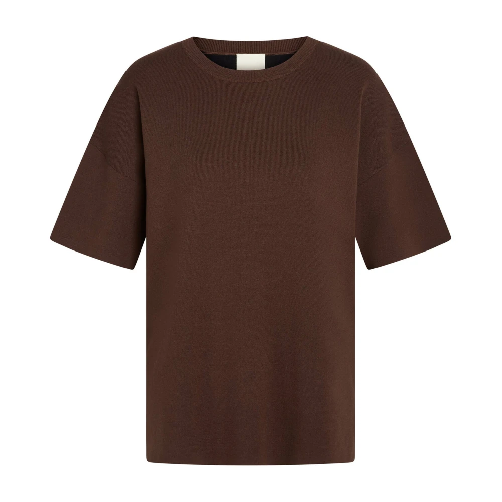 Heartmade Boxy Gebreide Trui in Diep Bruin Brown Dames