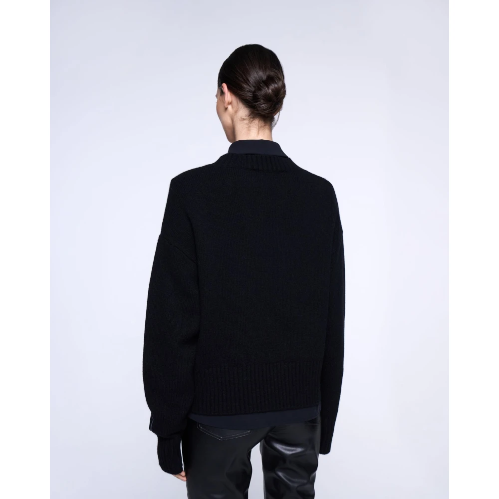 Silvian Heach Oversized Ronde Hals Trui Black Dames