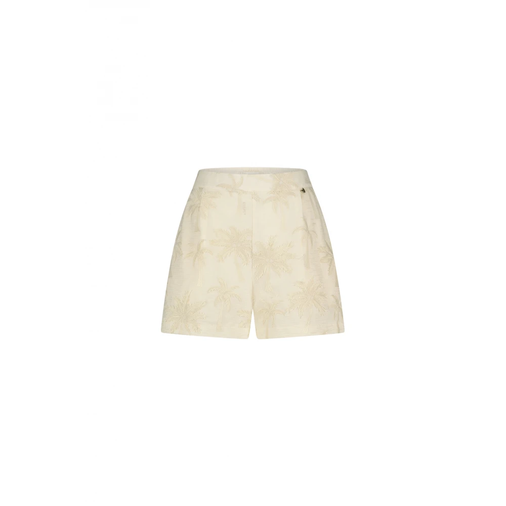 Fabienne Chapot Tropisk Palmträ Broderade Shorts Beige, Dam