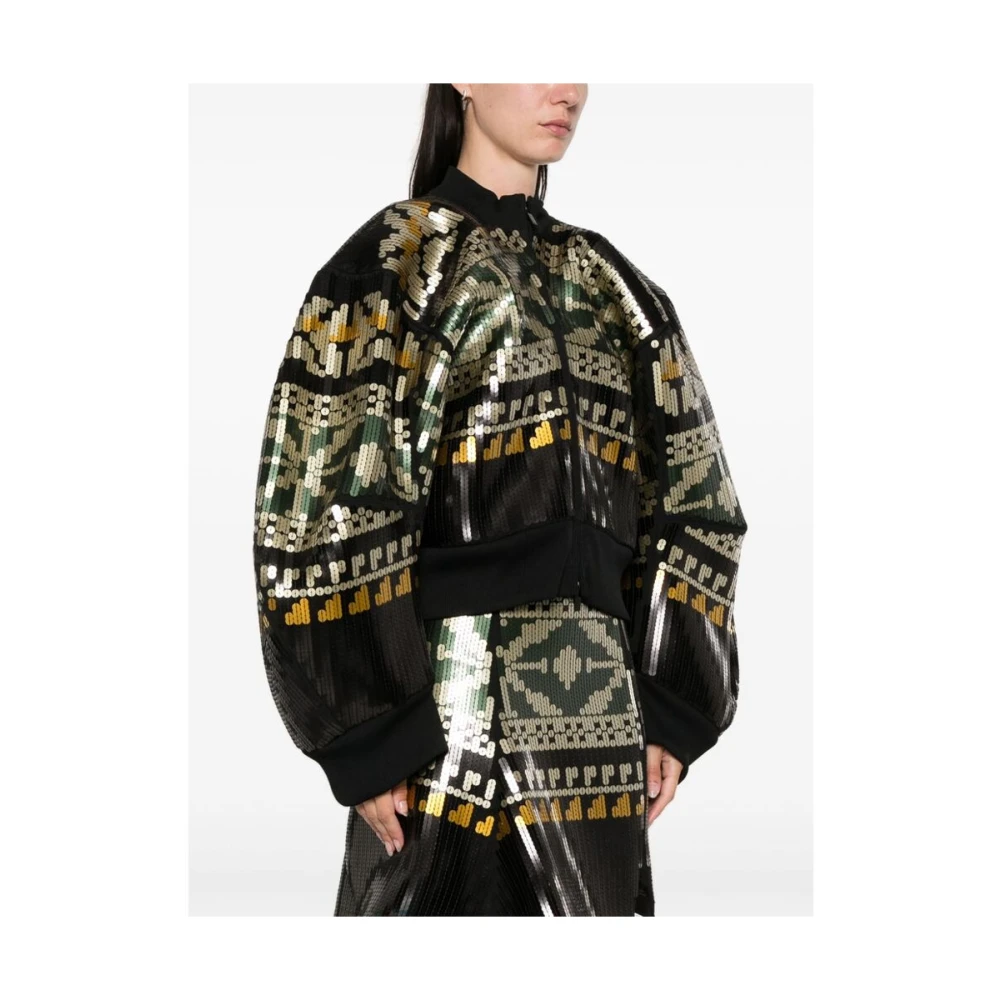 Sacai Pailletversierde Ritssluiting Jas Multicolor Dames