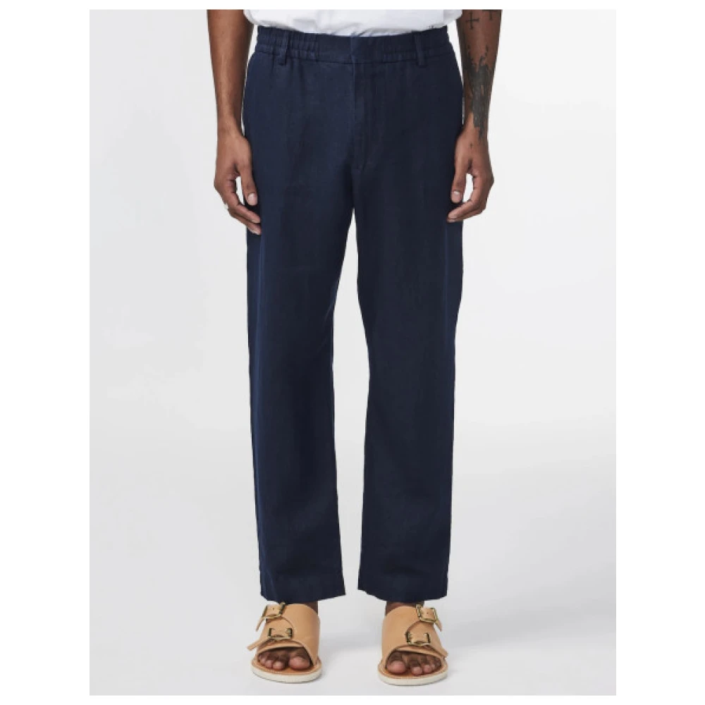 Nn07 Linnen Heren Billie Broek Blue Heren