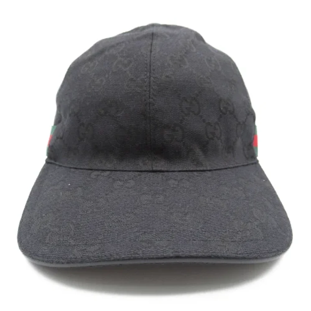 Gucci Vintage Pre-owned Canvas hats Black Dames