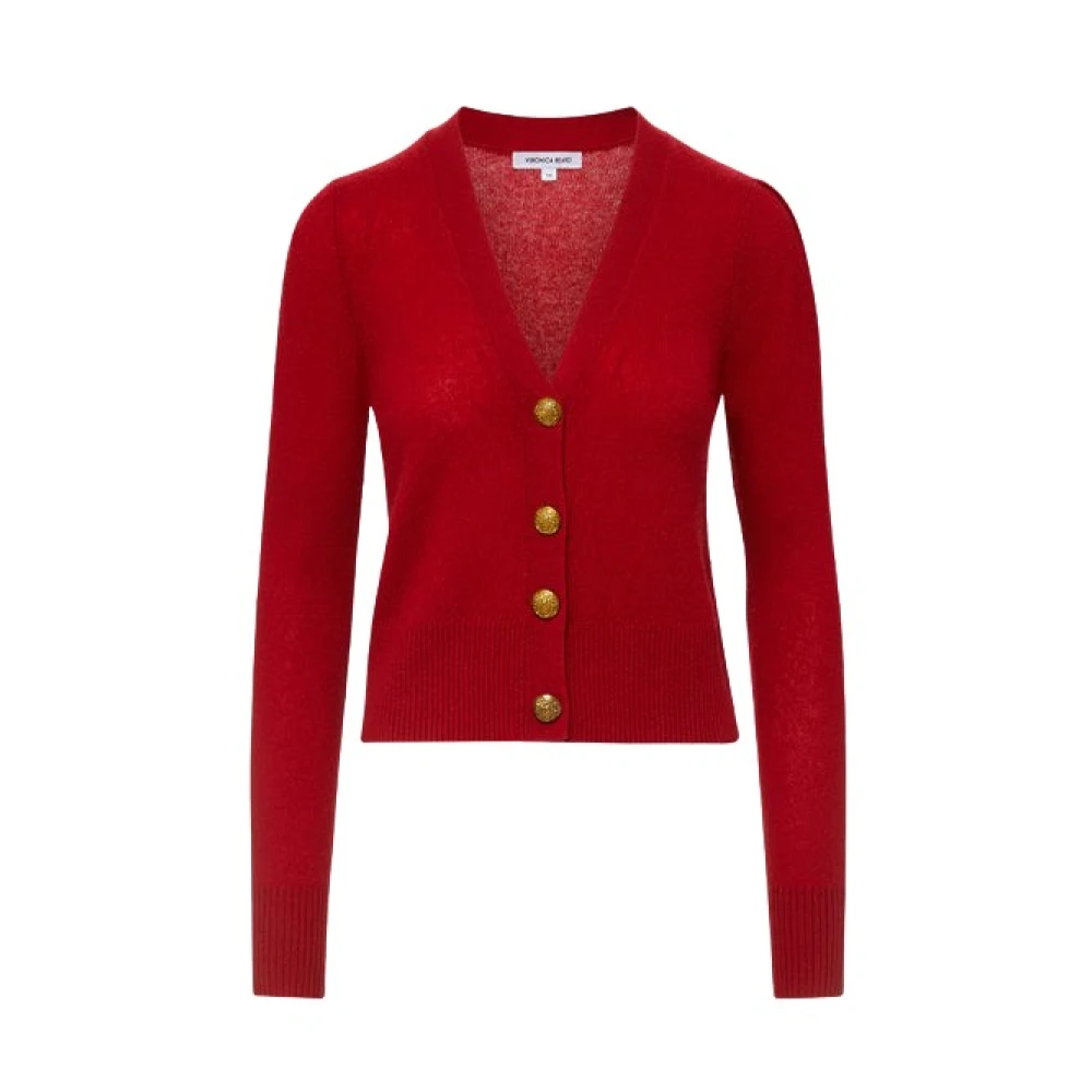 Veronica Beard Lyxig Cashmere Cardigan Solene Red, Dam