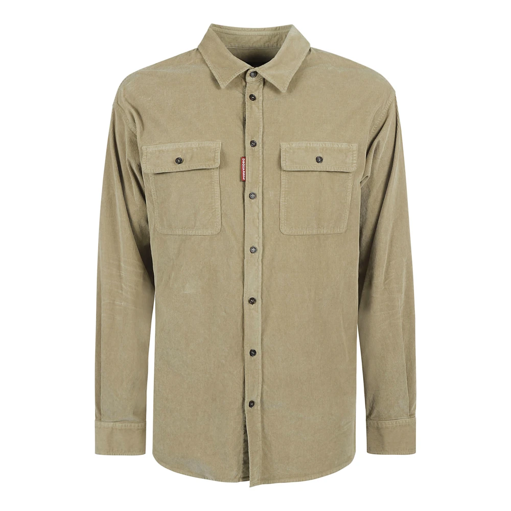 Dsquared2 Woestijn Tan Corduroy Overhemd Brown Heren