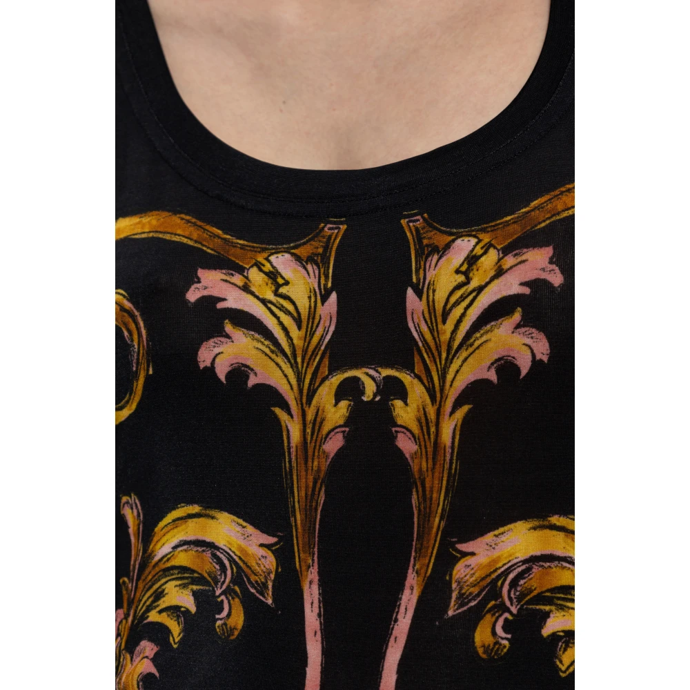Versace Jeans Couture Jurk met Outline Barocco print Black Dames
