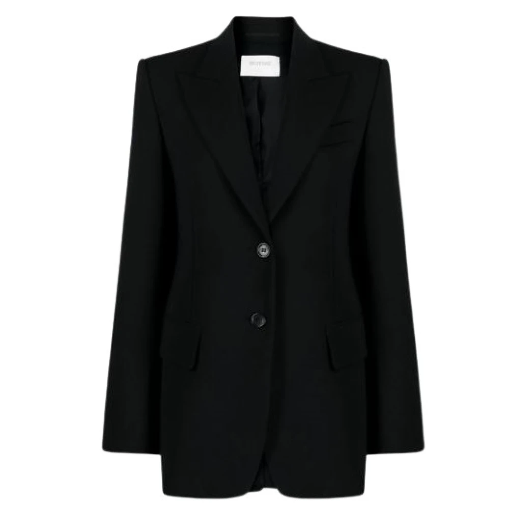 SPORTMAX Zwarte Wol Stretch Blazer Black Dames