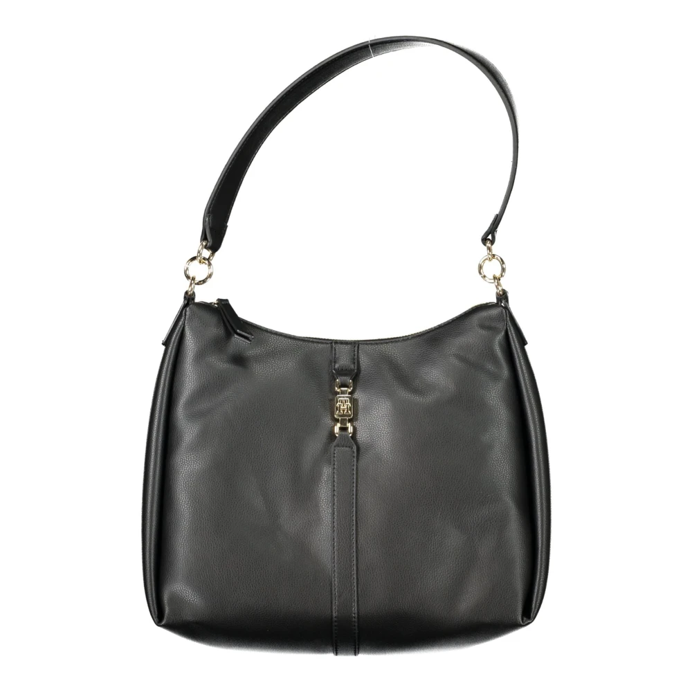 Tommy Hilfiger Women's Black Shoulder Bag With Zip Closure