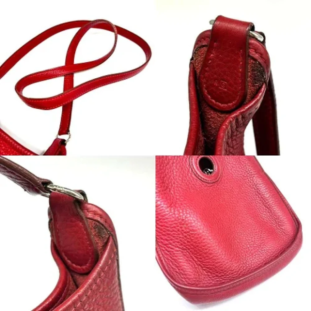 Hermès Vintage Pre-owned Leather crossbody-bags Red Dames