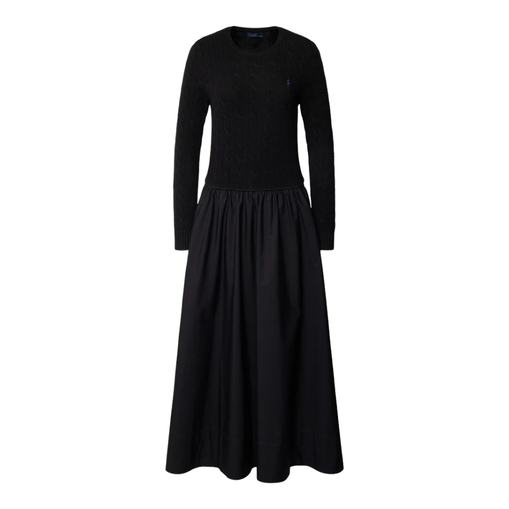 Polo Ralph Lauren Women's Black Abito In Lana E Cotone
